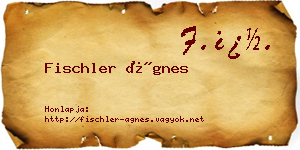 Fischler Ágnes névjegykártya